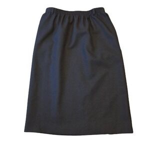 Alfred Dunner Womens‎ Black Pull On Elastic Waist Skirt Size 12 Knee Length Work